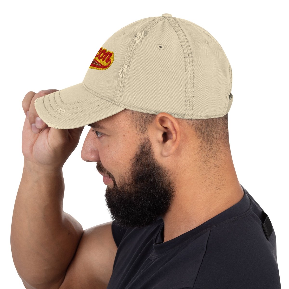 Bacon Team Distressed Dad Hat, Sport Sizzle Eating Flavor Favorite Fried Food