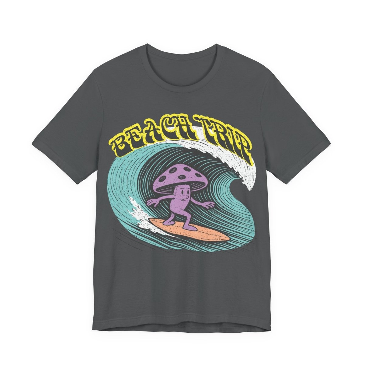 Beach Trip Surfing Mushroom Funny Parody T-Shirt