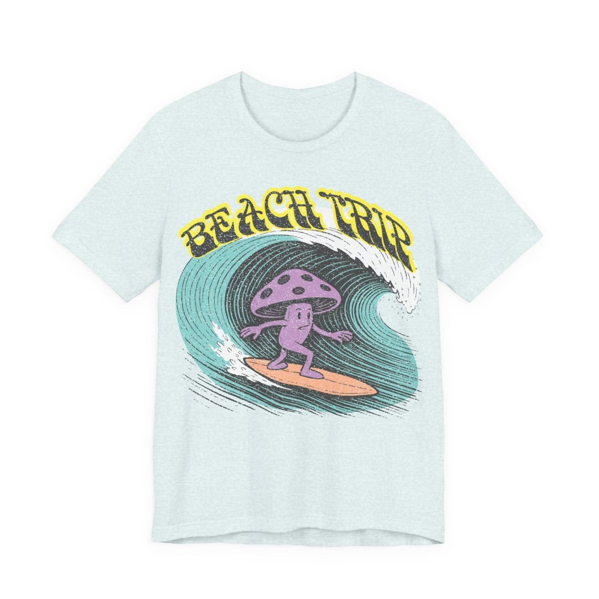Beach Trip Surfing Mushroom Funny Parody T-Shirt
