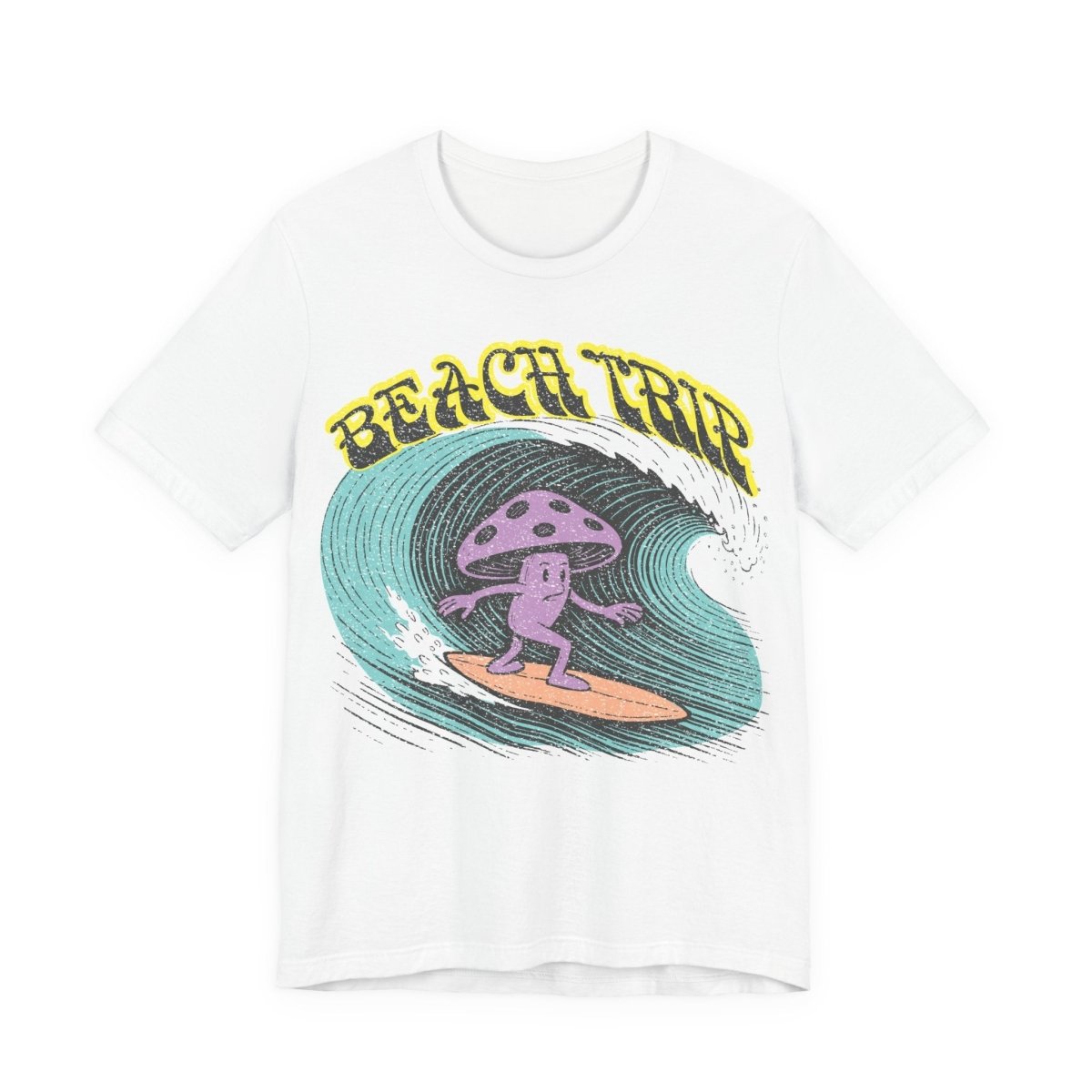 Beach Trip Surfing Mushroom Funny Parody T-Shirt