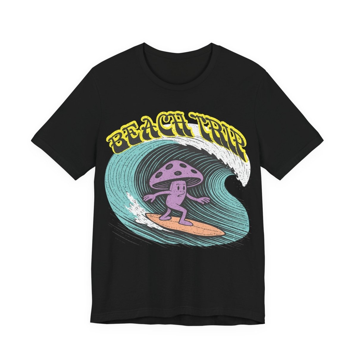 Beach Trip Surfing Mushroom Funny Parody T-Shirt