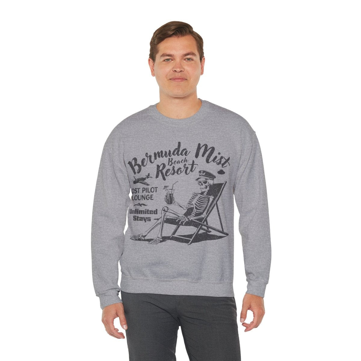 Bermuda Triangle Pilot Beach Resort Sweatshirt, Mystery, UFO, Funny