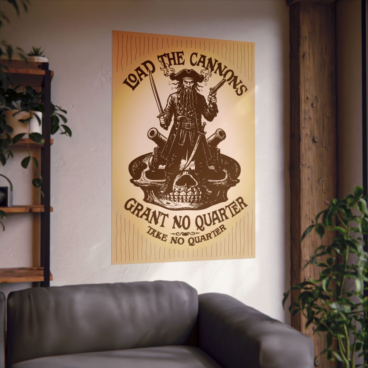 Blackbeard Pirate Cannons Premium Art Print