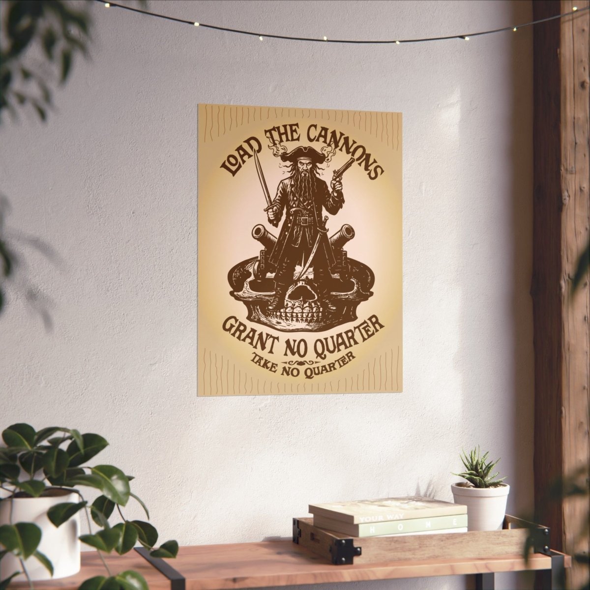 Blackbeard Pirate Cannons Premium Art Print