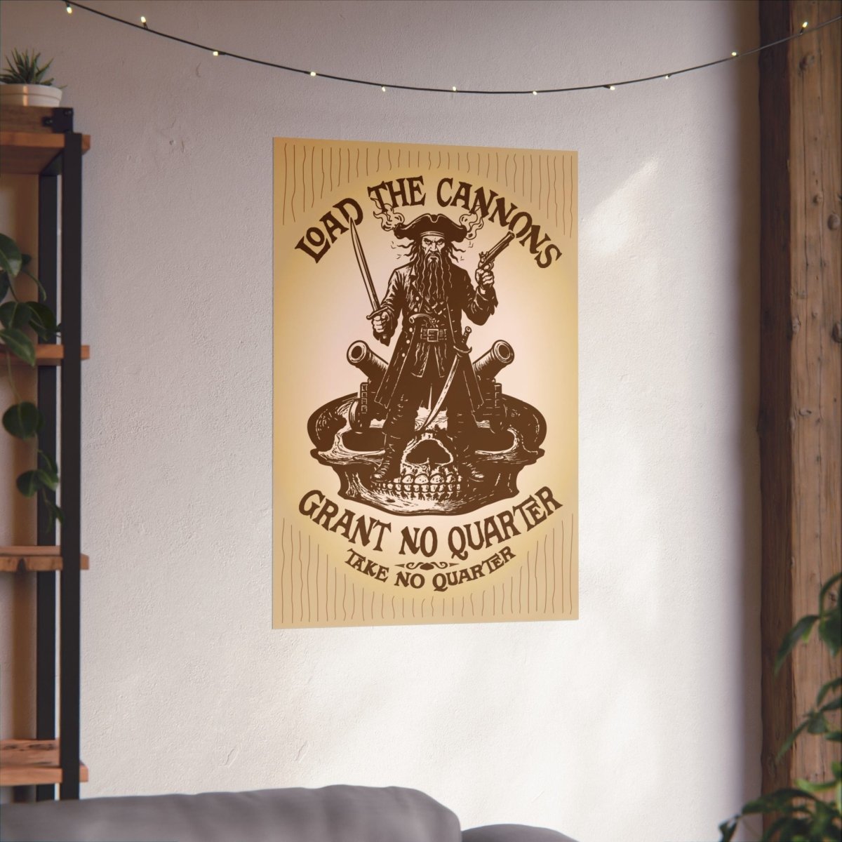 Blackbeard Pirate Cannons Premium Art Print