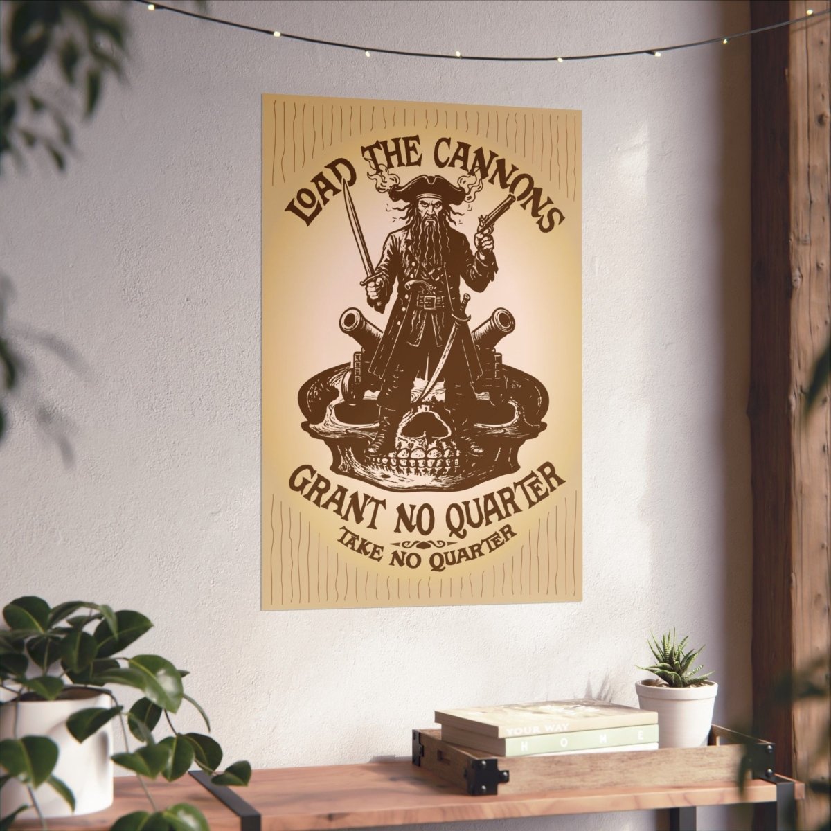 Blackbeard Pirate Cannons Premium Art Print