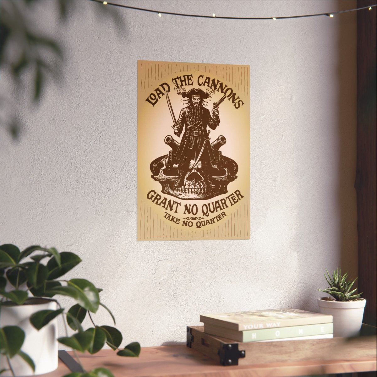 Blackbeard Pirate Cannons Premium Art Print