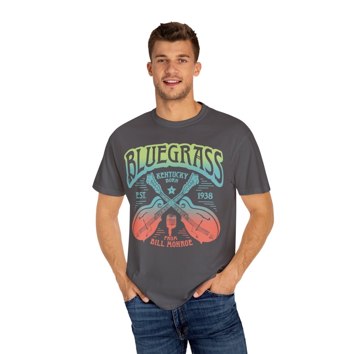 Bluegrass Comfort Colors Relaxed Fit Softy Tee, Bluegrass Bliss Mandolins