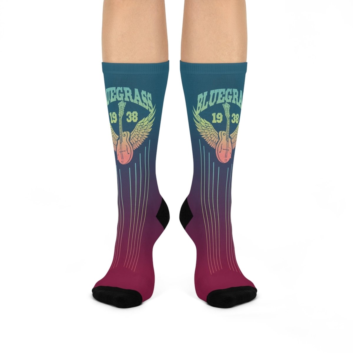 Bluegrass Glow Music Cushioned Crew Socks