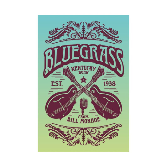 Bluegrass Music Premium Wall Art Print, Kentucky Born, bluegrass festival poster