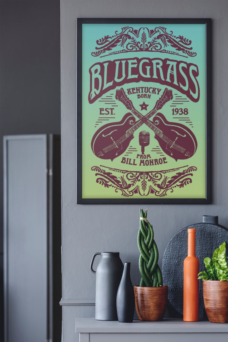 Bluegrass Music Premium Wall Art Print, Kentucky Born