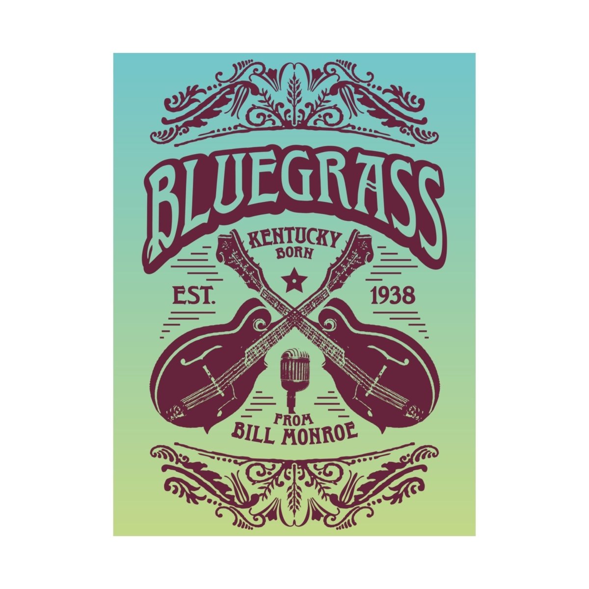 Bluegrass Music Premium Wall Art Print, Kentucky Born