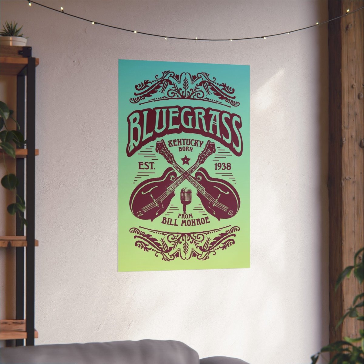 Bluegrass Music Premium Wall Art Print, Kentucky Born