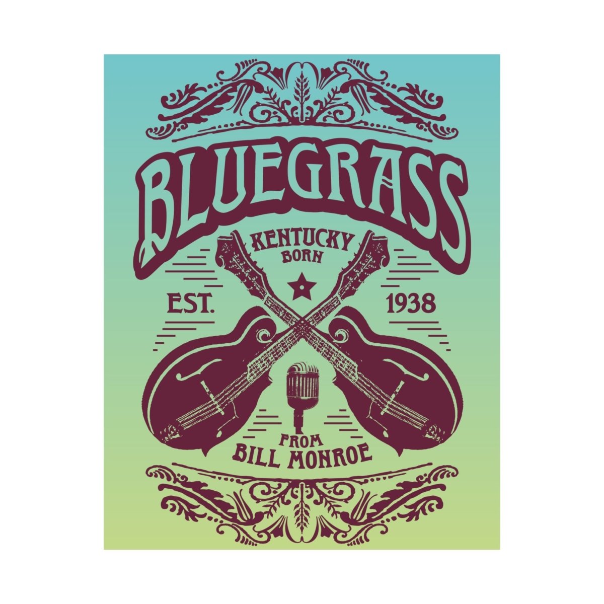 Bluegrass Music Premium Wall Art Print, Kentucky Born