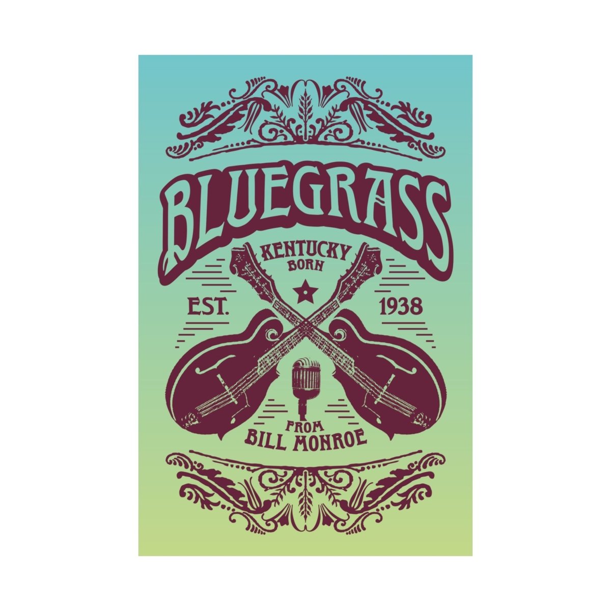 Bluegrass Music Premium Wall Art Print, Kentucky Born