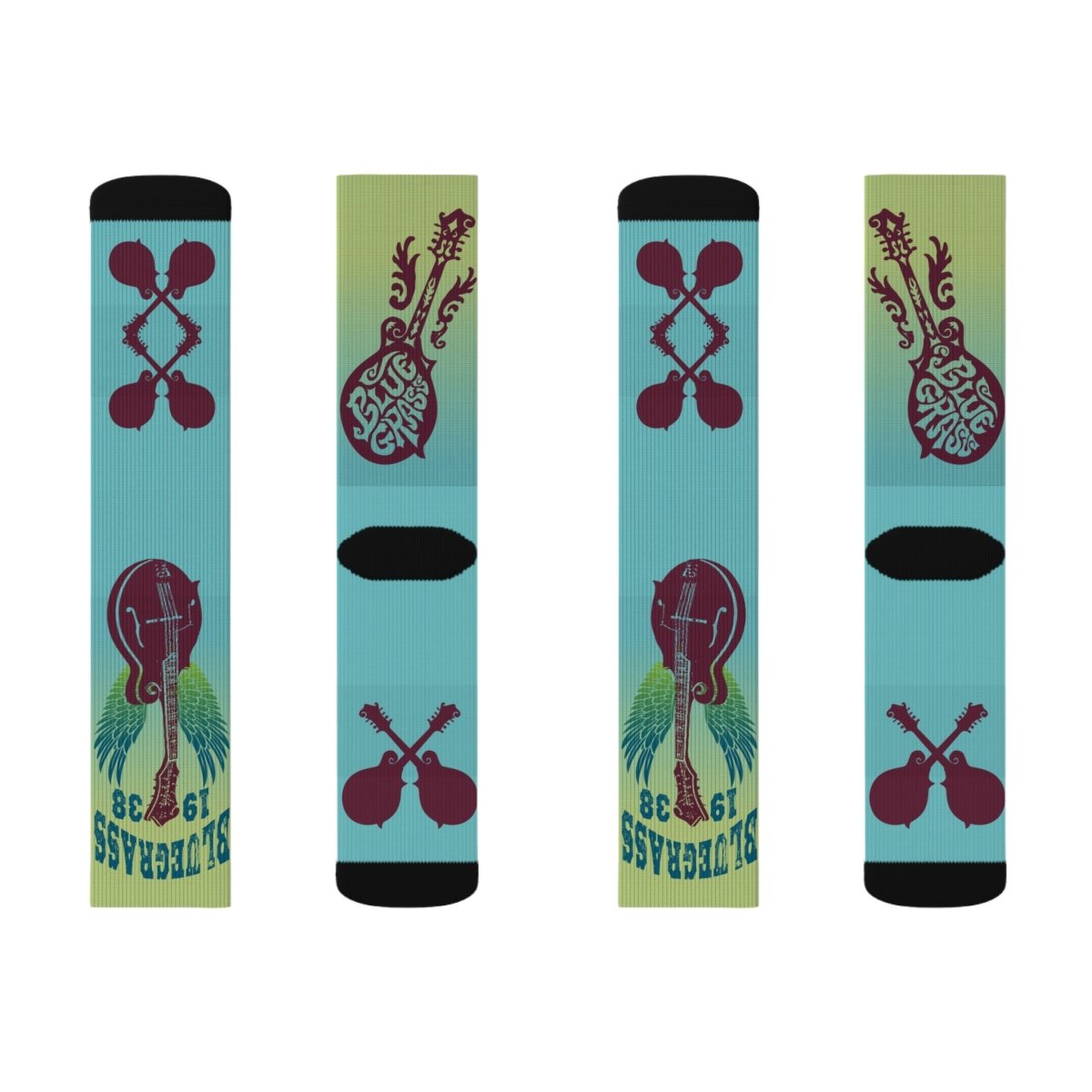 Bluegrass Music Super Socks, Fun Mandolins Gift