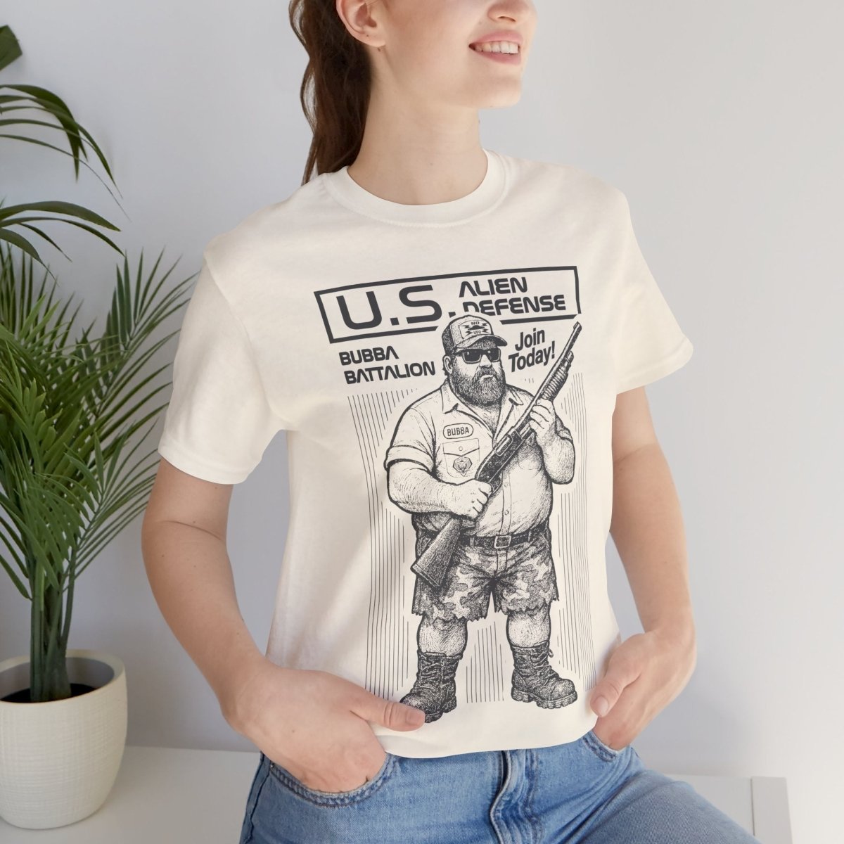 Bubba Battalion Ready Call To Action U.S. Alien Defense Premium T-Shirt