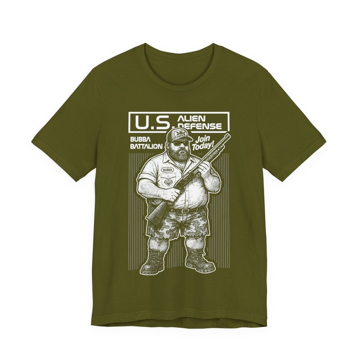 Bubba Battalion Ready Call To Action U.S. Alien Defense Premium T-Shirt