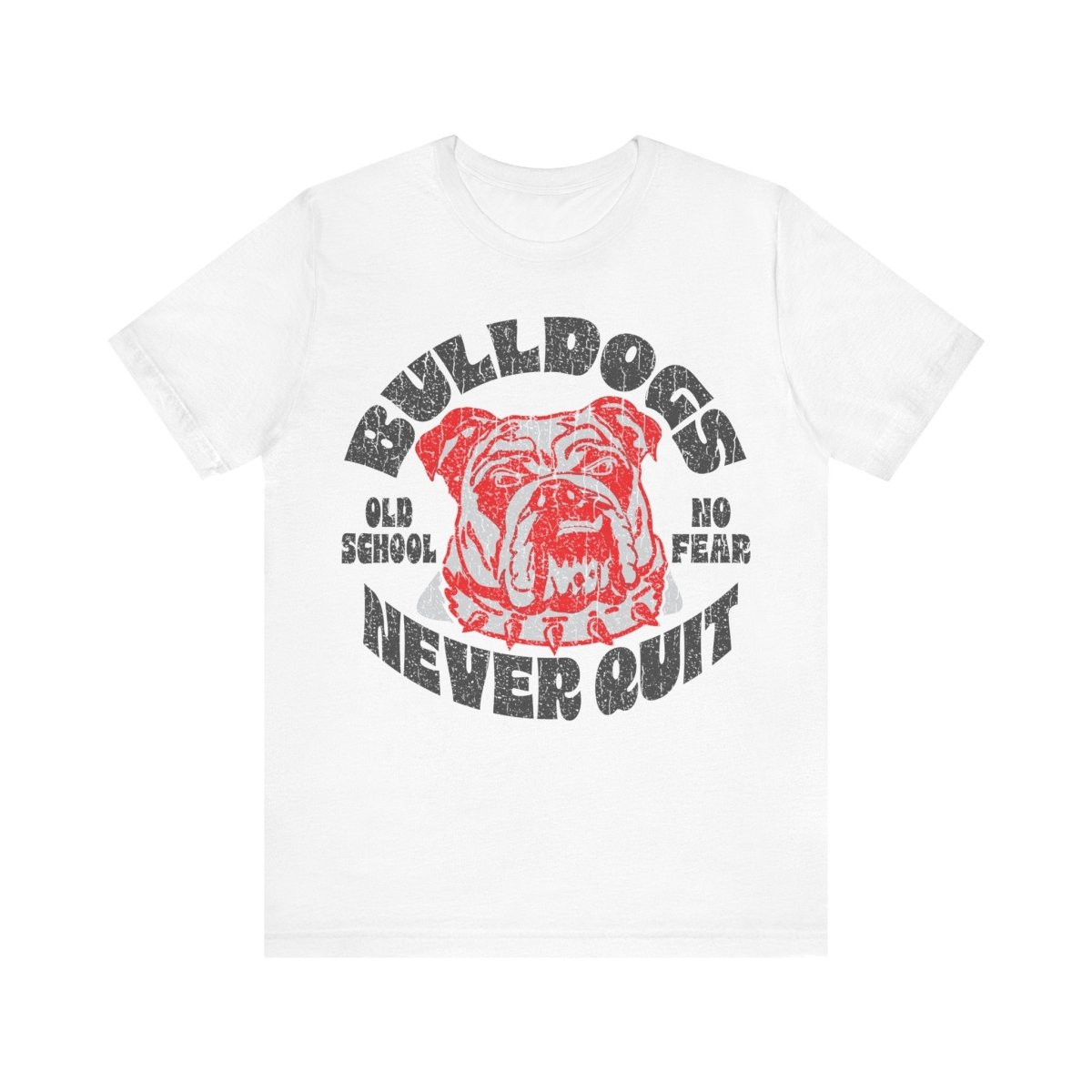 Bulldogs Never Quit Premium T-Shirt, Old School, Never Fear, Customize for Your School Team