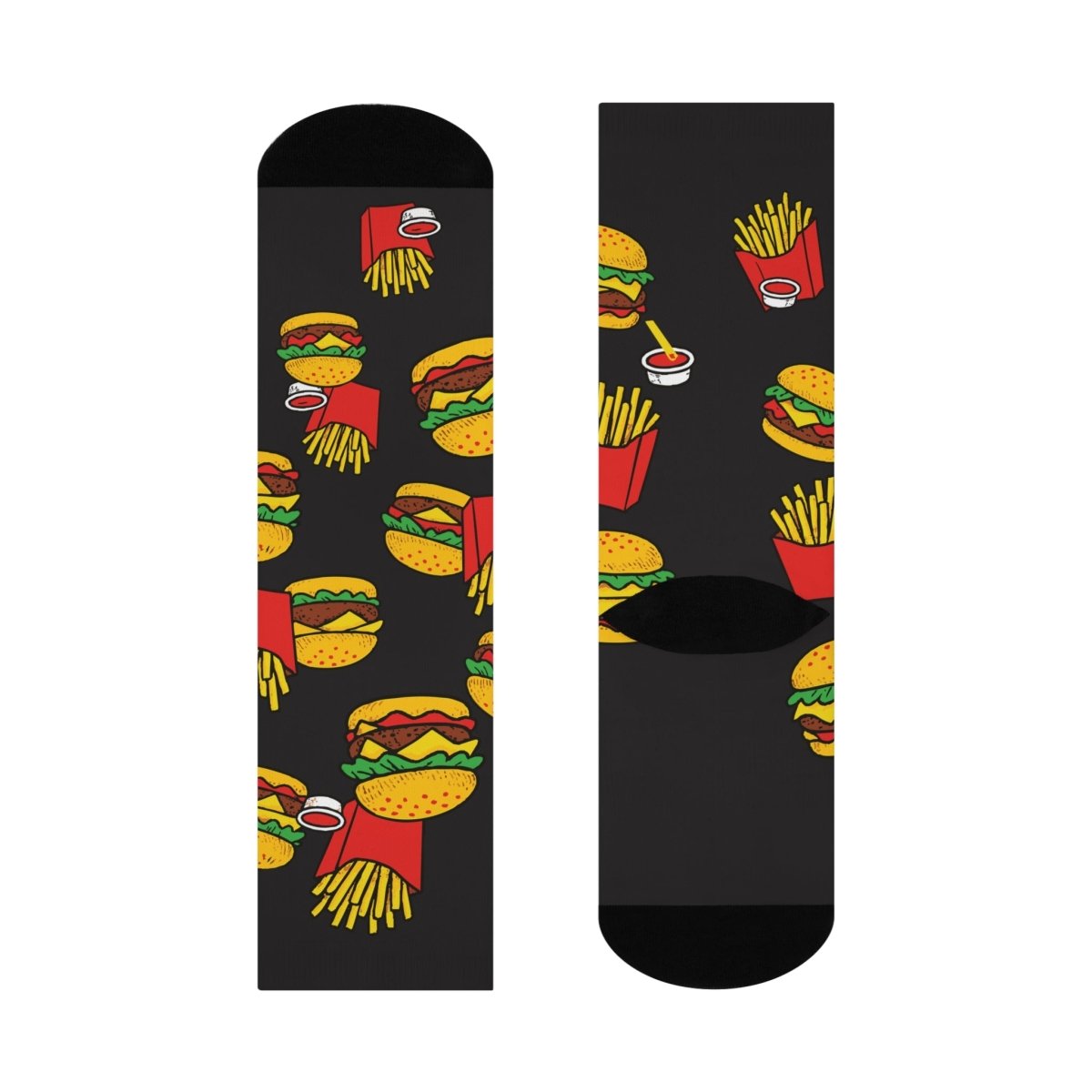 Burger & Fries Craving Gift Chow Down Cushioned Crew Socks, Hungry Classic Meal