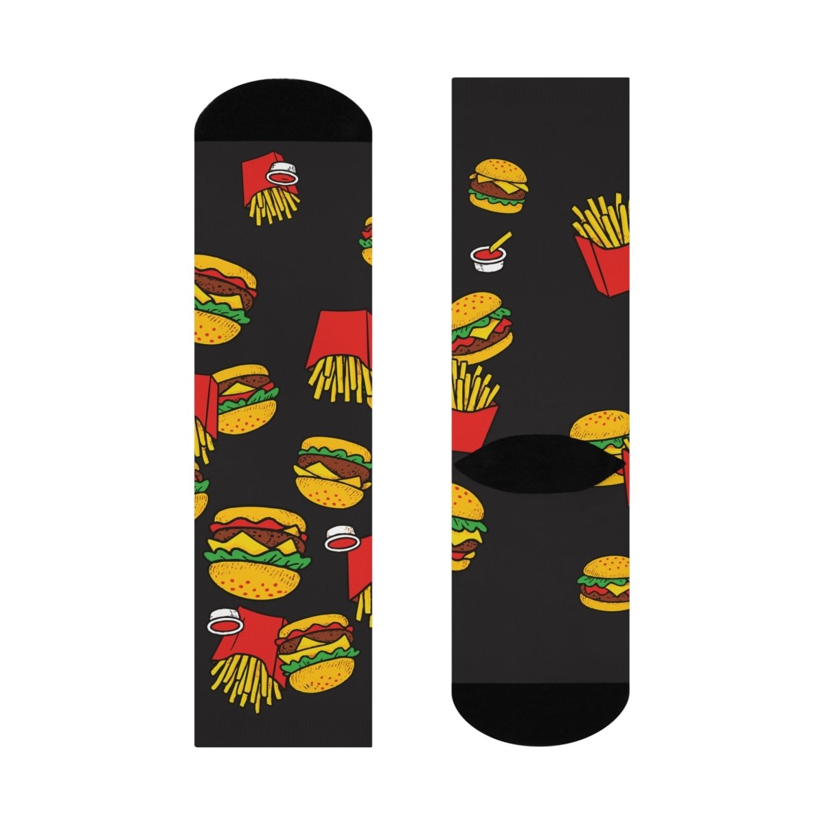 Burger & Fries Craving Gift Chow Down Cushioned Crew Socks, Hungry Classic Meal