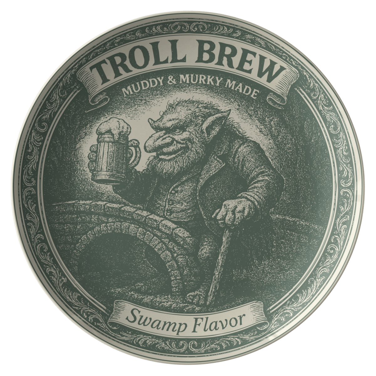 Celebrity Gossip Fan Gift Influencer Swamp Troll Plate, 1 or Sets 2, 4, Funny Dining & Display