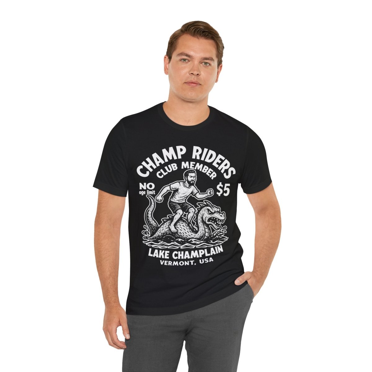 Champ Club Lake Champlain Monster Vermont Funny Man Custom Premium T shirt, Local Cryptid