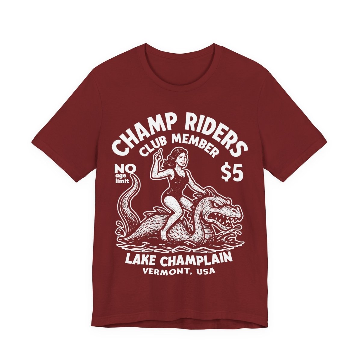 Champ Club Lake Champlain Monster Vermont Funny Woman Custom Premium T shirt, Local Cryptid