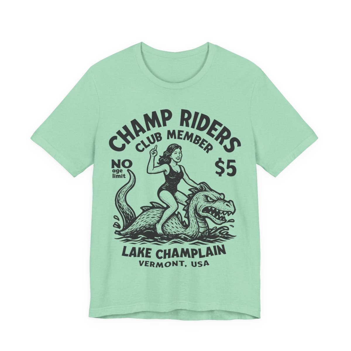 Champ Club Lake Champlain Monster Vermont Funny Woman Custom Premium T shirt, Local Cryptid