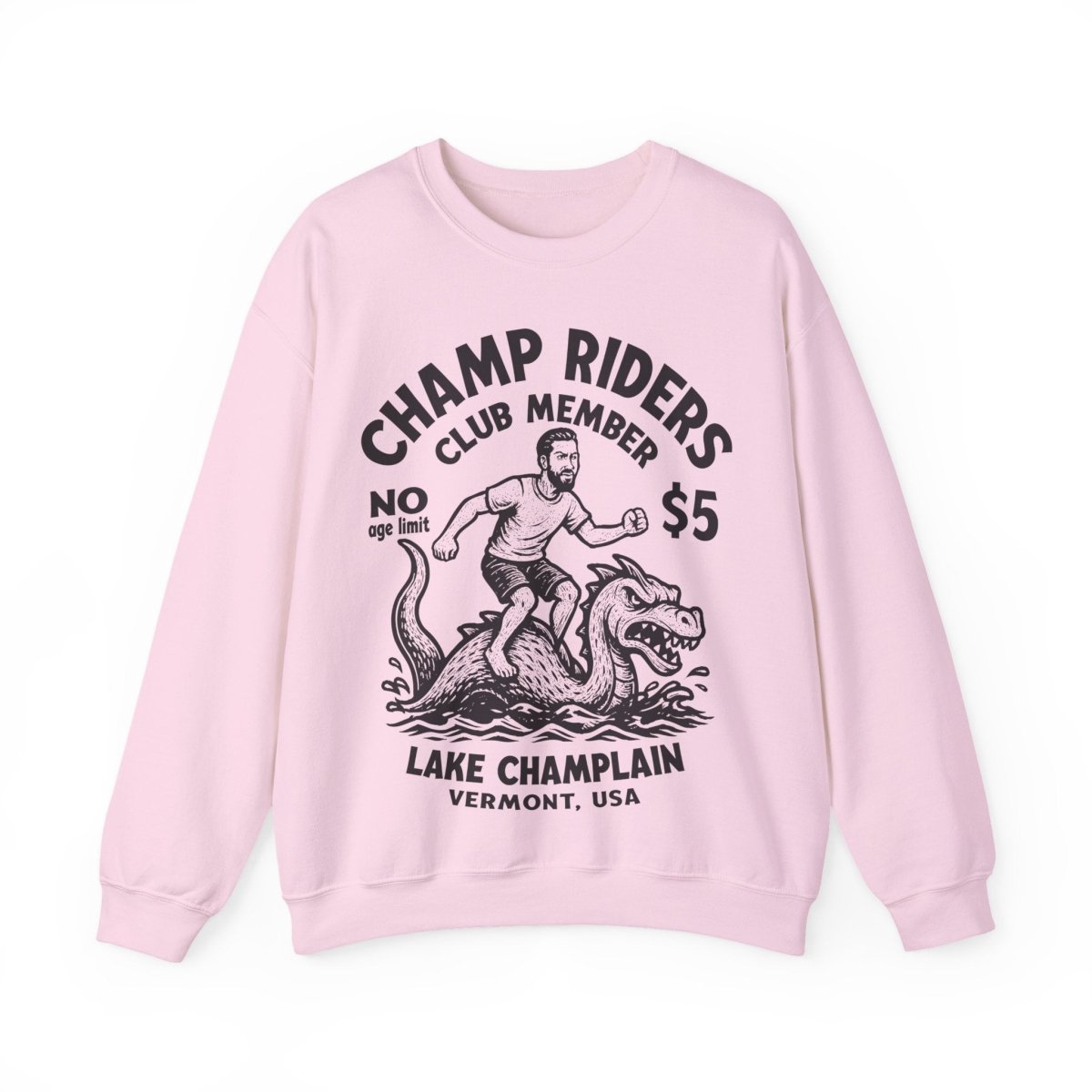 Champ Lake Monster Mystery Ride Man Fleece Sweatshirt, Vermont, Lake Champlain