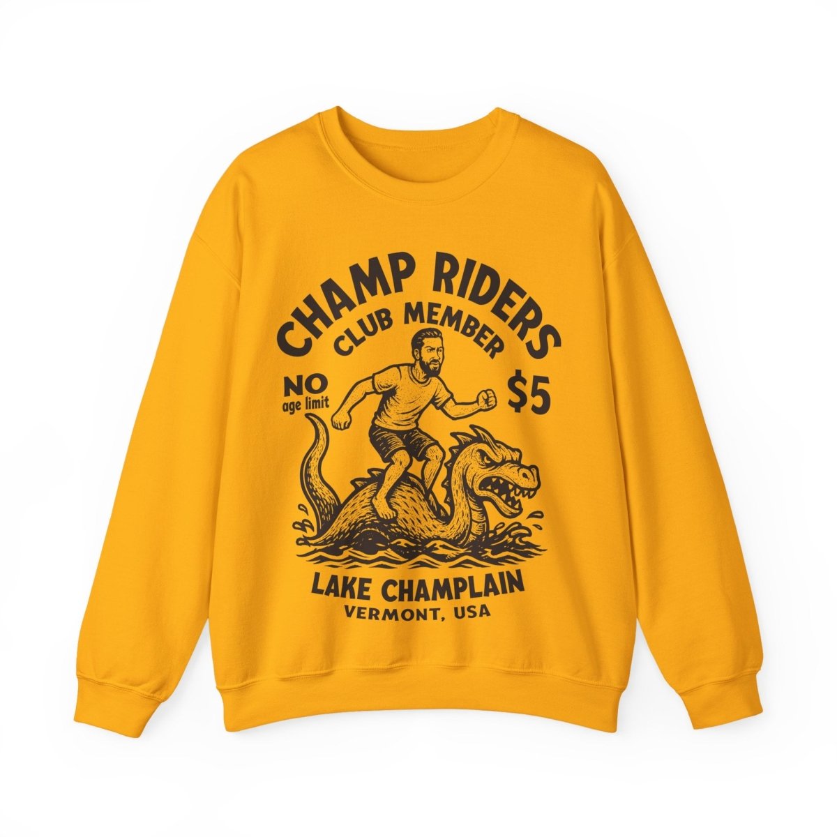 Champ Lake Monster Mystery Ride Man Fleece Sweatshirt, Vermont, Lake Champlain
