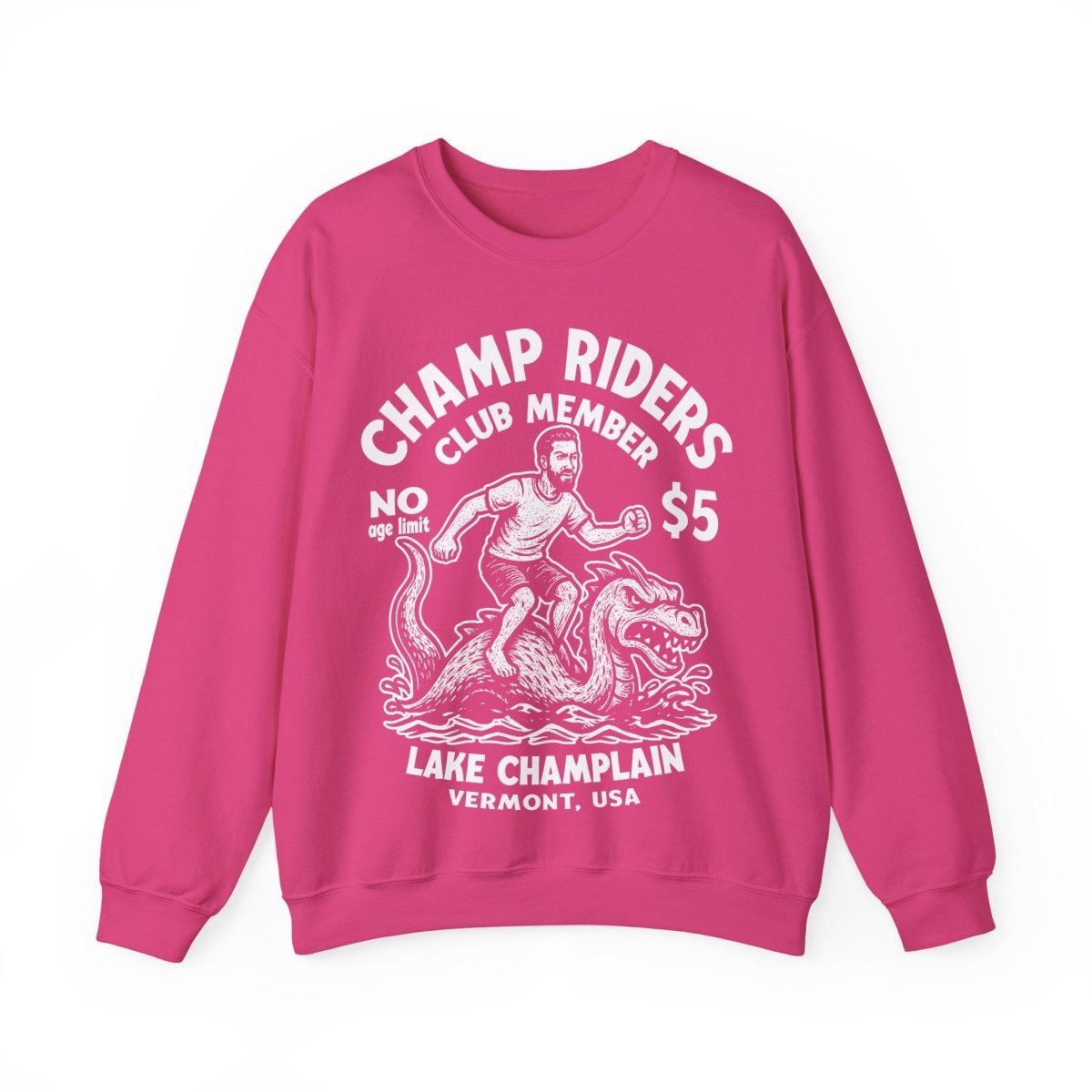 Champ Lake Monster Mystery Ride Man Fleece Sweatshirt, Vermont, Lake Champlain