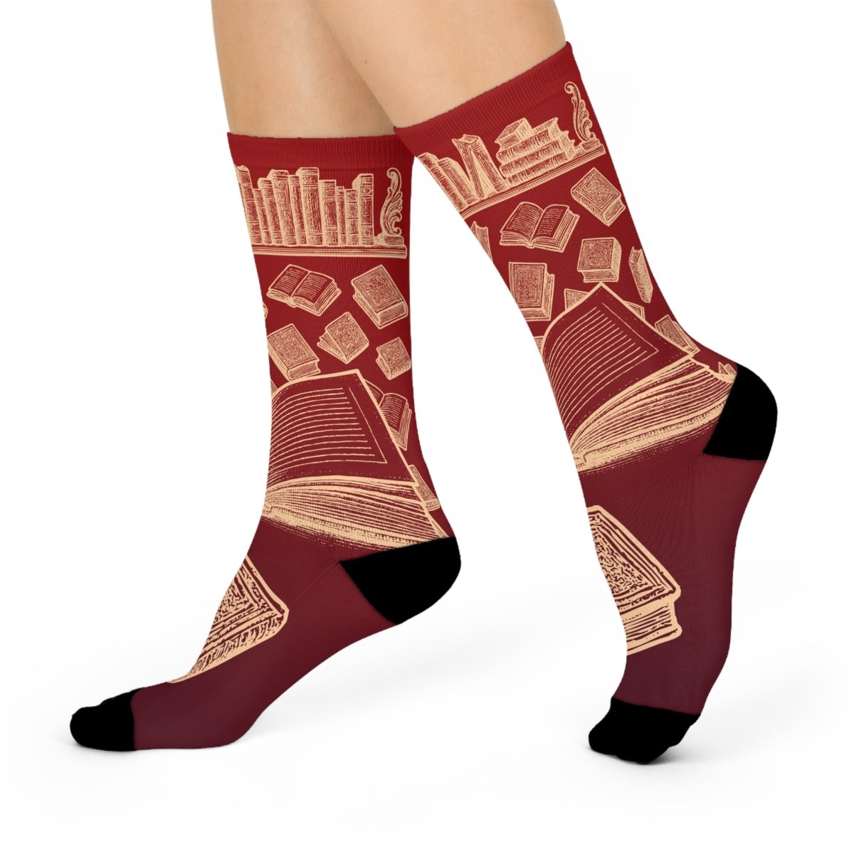 Classic Novel Book Lover Gift for the Reader and Writer Cushioned Crew Socks