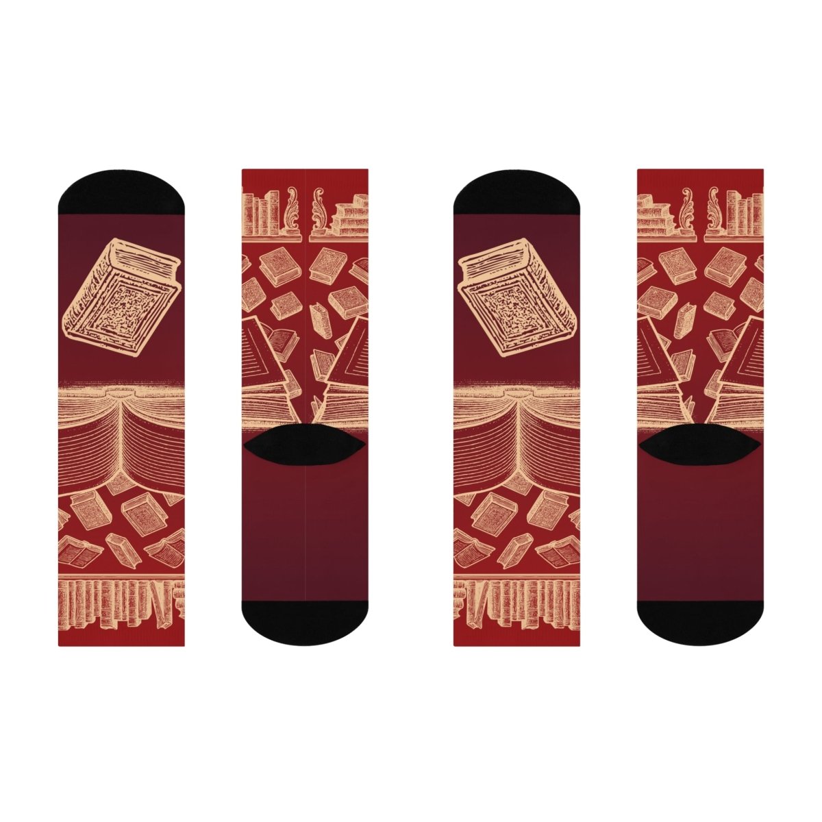 Classic Novel Book Lover Gift for the Reader and Writer Cushioned Crew Socks