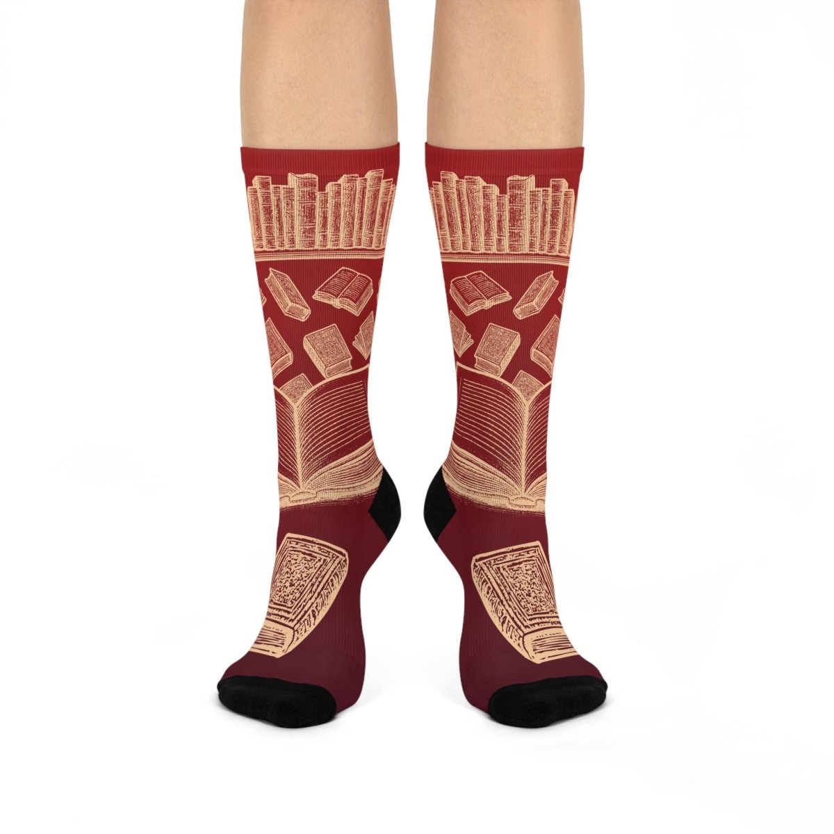 Classic Novel Book Lover Gift for the Reader and Writer Cushioned Crew Socks