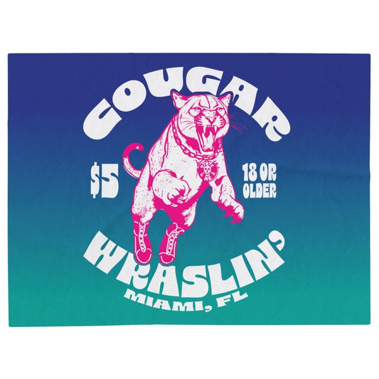 Cougar Wrestling Ultra Soft Fleece Snuggle Blanket, Funny Dating Gift