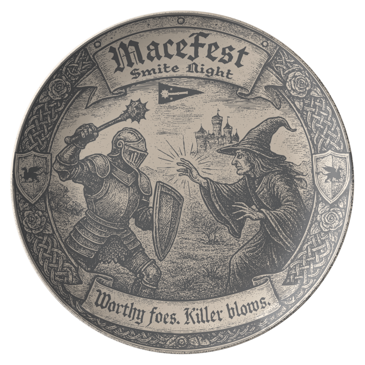 Couple Fight Make - Up Gift Funny Smite Night at Macemark Realm, 1 or Sets of 2, 4, Knight Chivalry