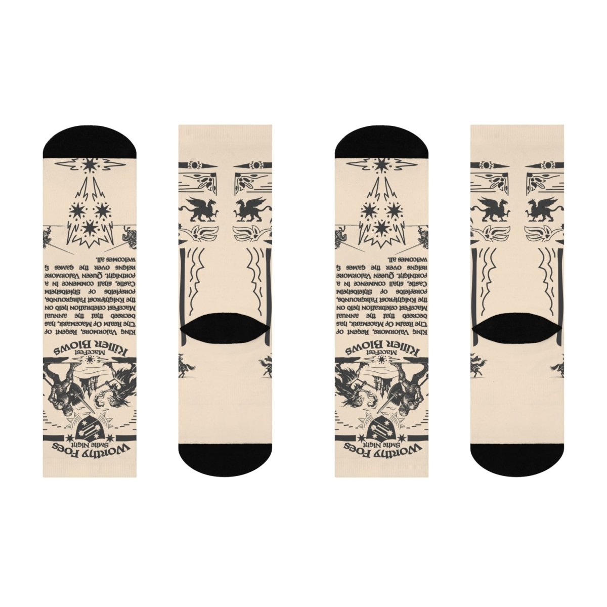 Couple Fight Make - Up Gift Smite Night at Macefest Medieval Magic Cushioned Crew Socks