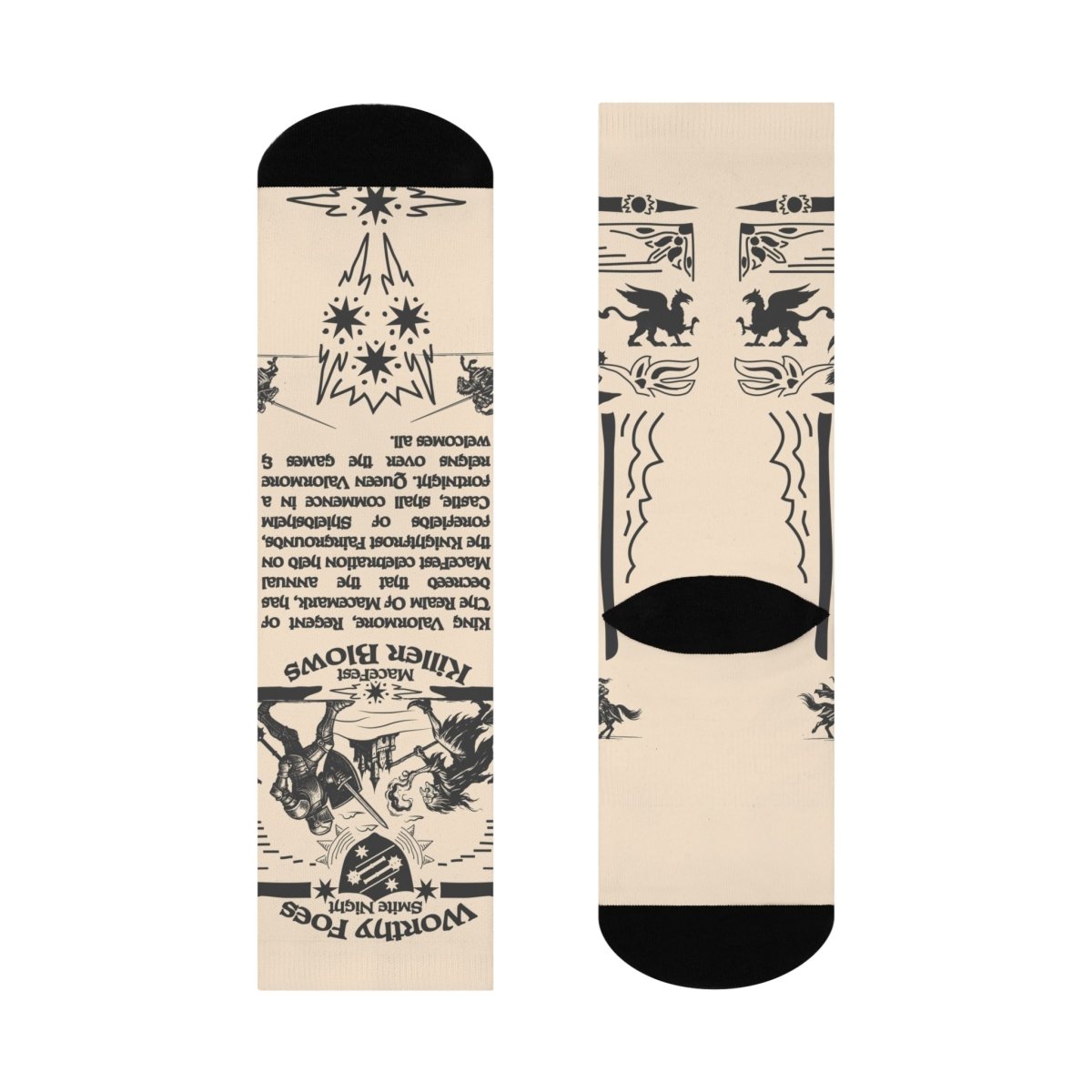 Couple Fight Make - Up Gift Smite Night at Macefest Medieval Magic Cushioned Crew Socks