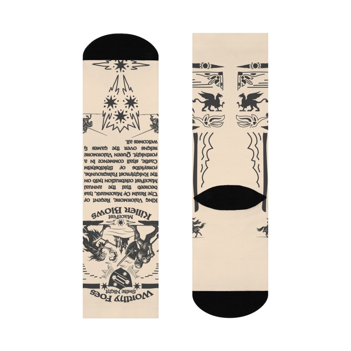 Couple Fight Make - Up Gift Smite Night at Macefest Medieval Magic Cushioned Crew Socks