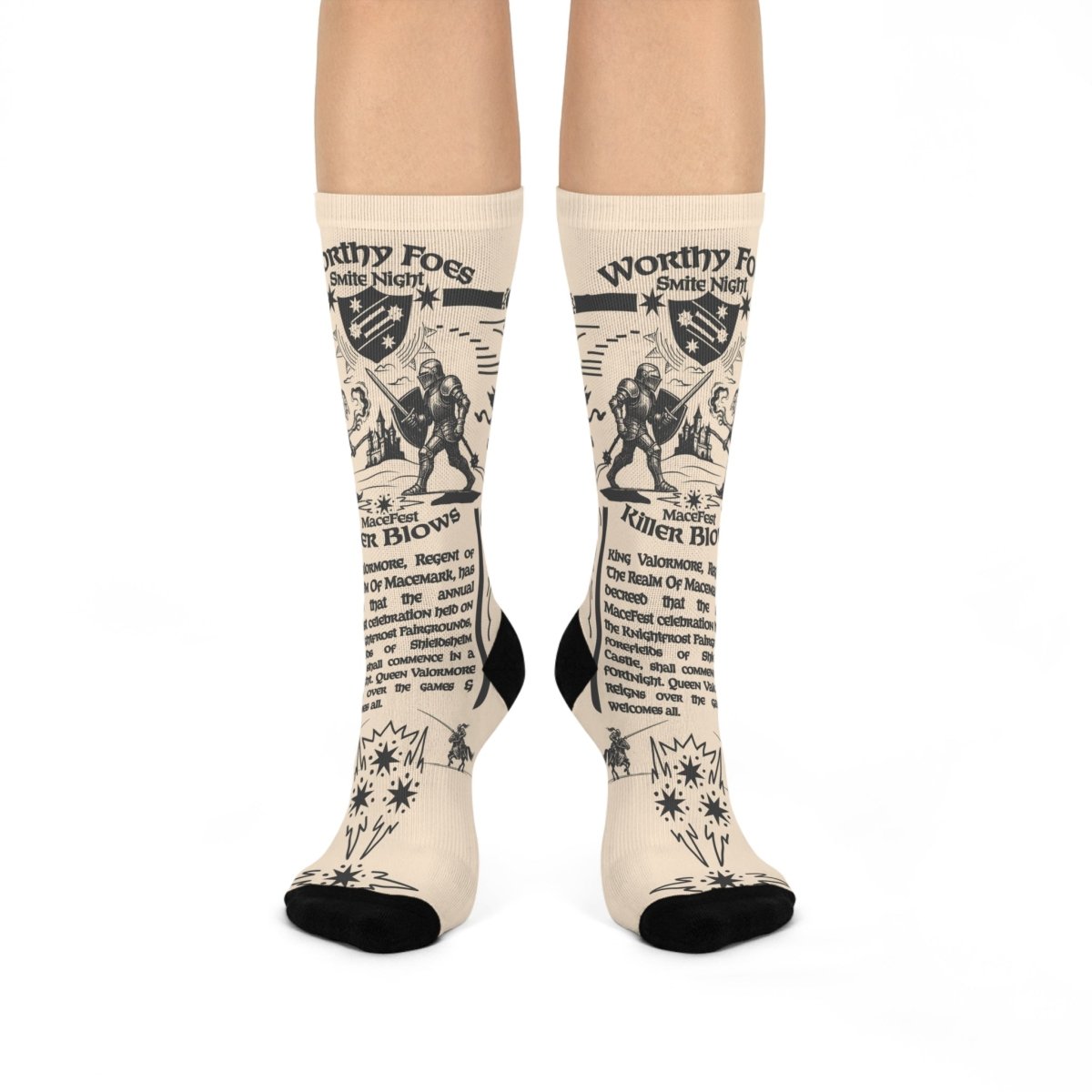 Couple Fight Make - Up Gift Smite Night at Macefest Medieval Magic Cushioned Crew Socks