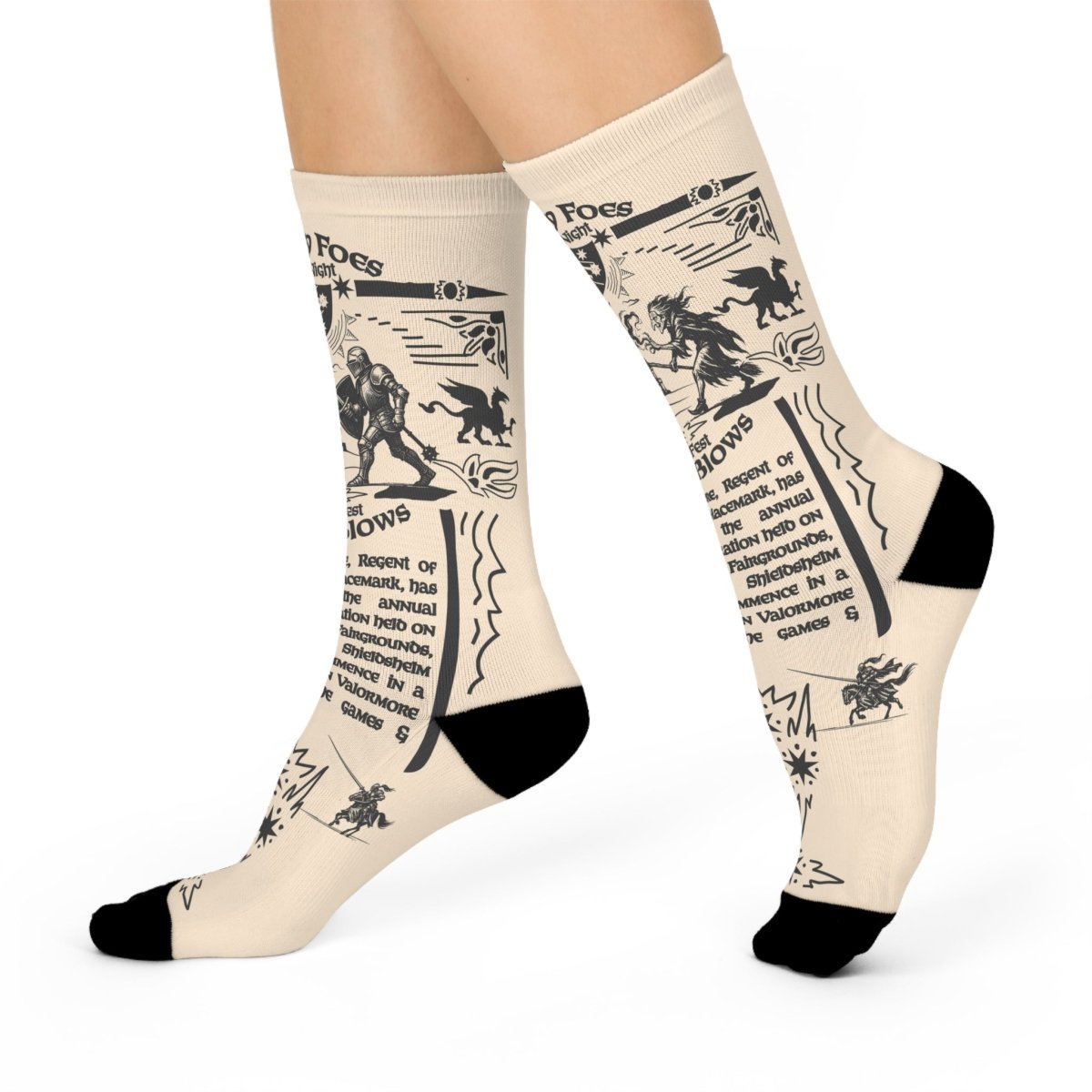 Couple Fight Make - Up Gift Smite Night at Macefest Medieval Magic Cushioned Crew Socks