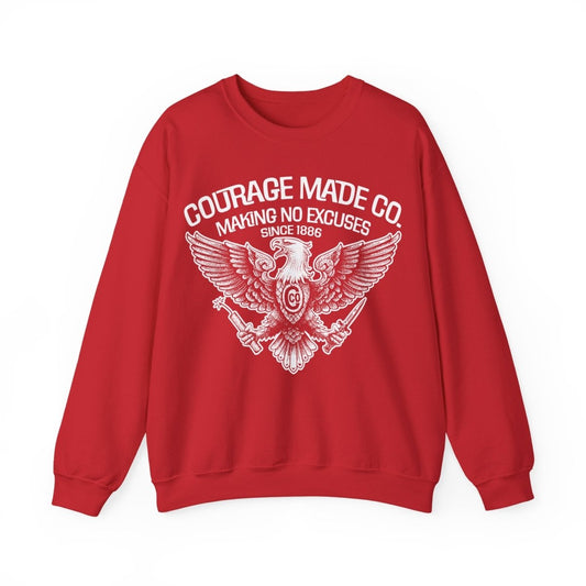 Courage Made Co. Eagle Fleece Sweatshirt, Strong, No Excuse Made - Ever