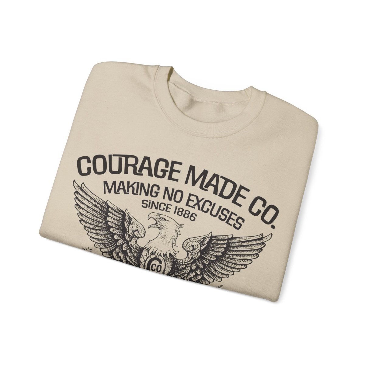 Courage Made Co. Eagle Fleece Sweatshirt, Strong, No Excuse Made - Ever