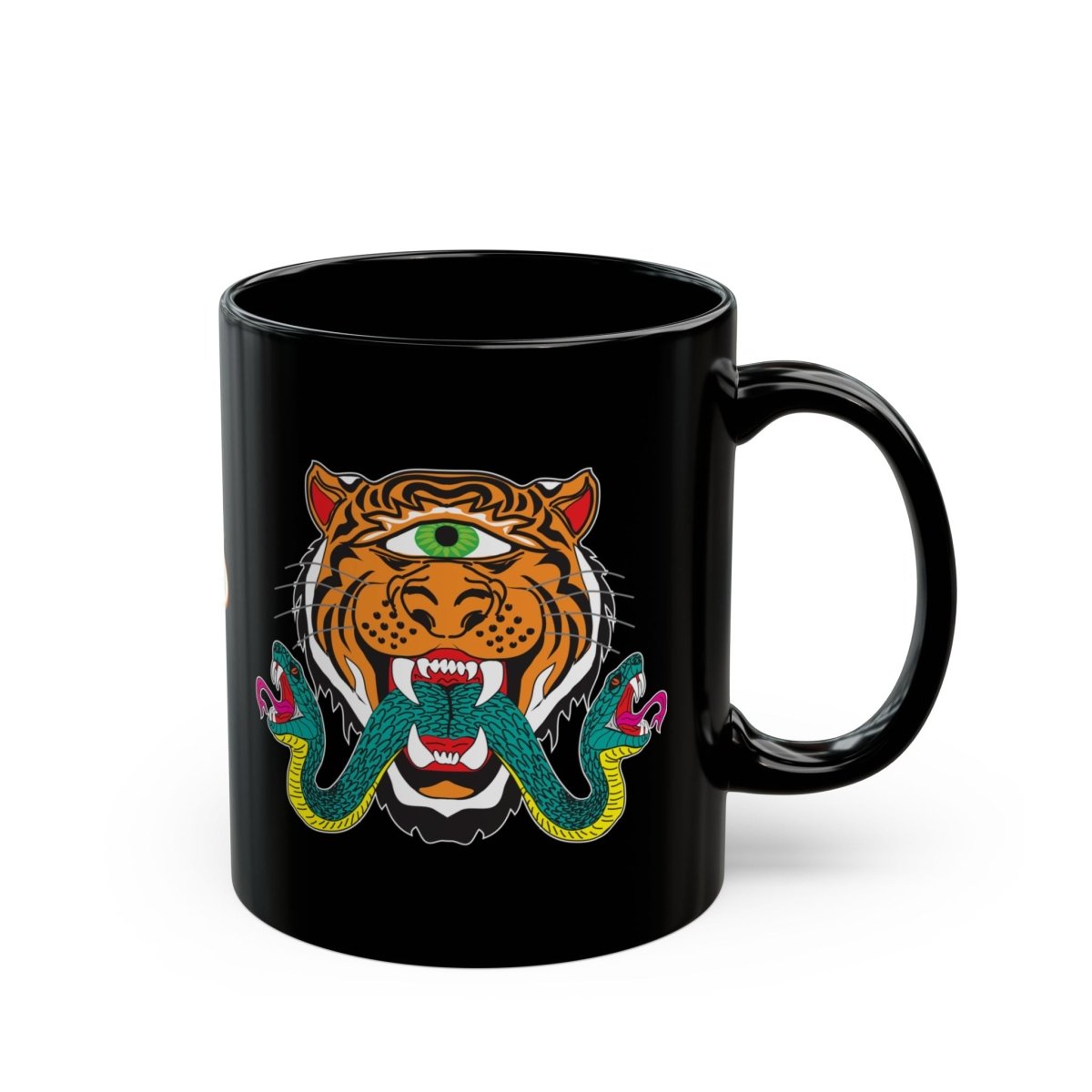 Cyclops Tiger Snakes Blackout Mugs Single Minded with a Big Bite, 11 oz, 15 oz
