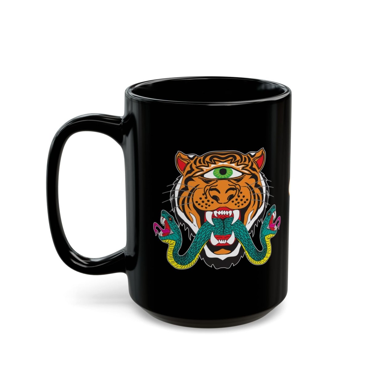 Cyclops Tiger Snakes Blackout Mugs Single Minded with a Big Bite, 11 oz, 15 oz