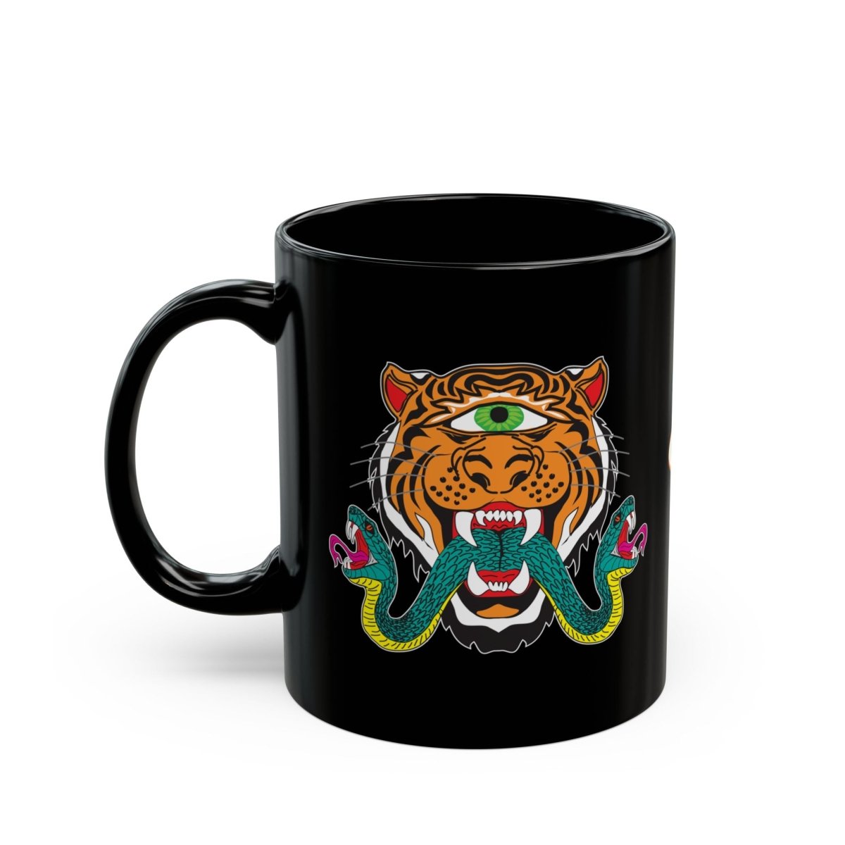 Cyclops Tiger Snakes Blackout Mugs Single Minded with a Big Bite, 11 oz, 15 oz
