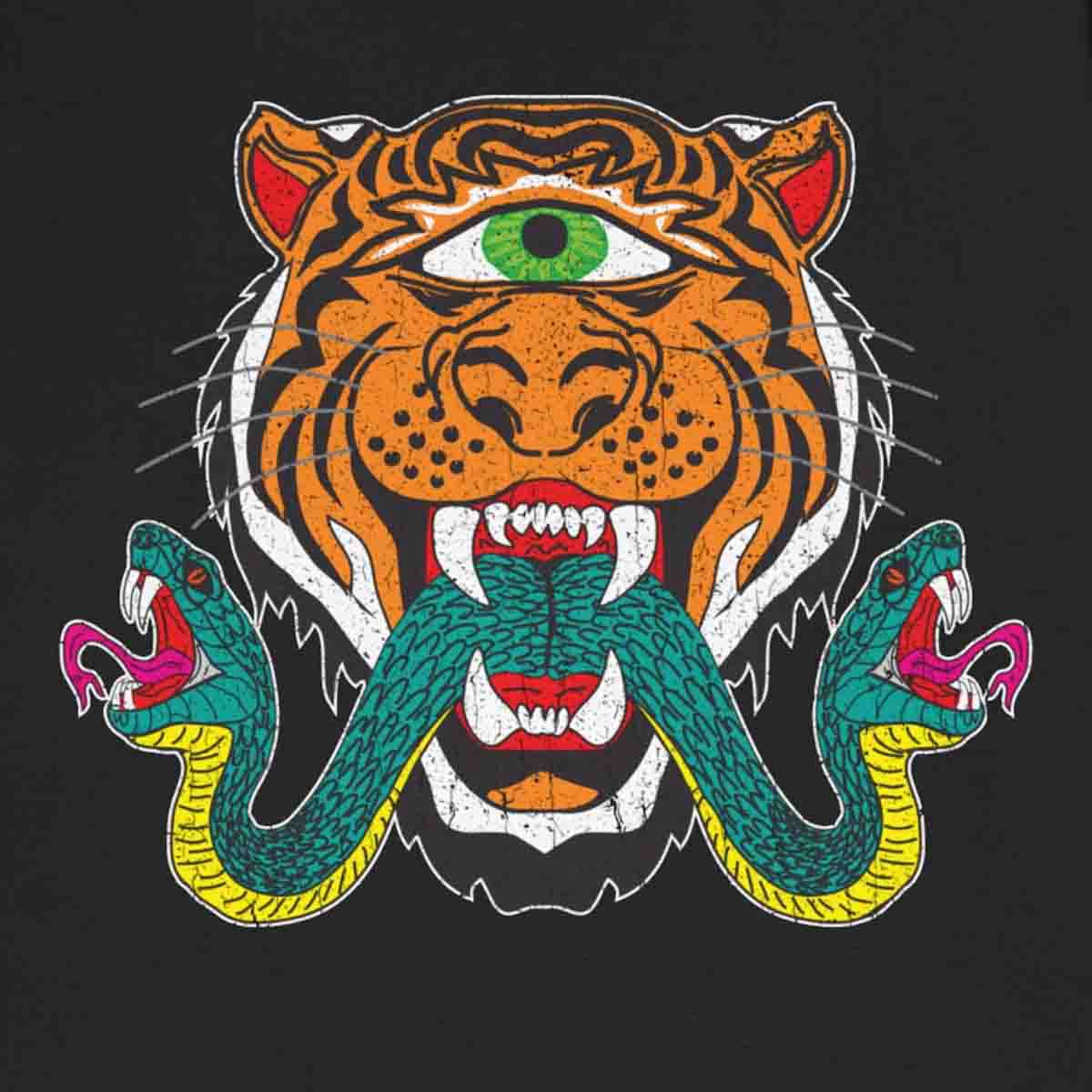 Cyclops Tiger Snakes Tongue Premium T-Shirt, Neounclassical Tattoo