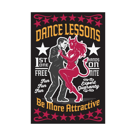 Dance With The She - Devil Man Cave Gift Premium Wall Art Print, Vintage Design Style Decor