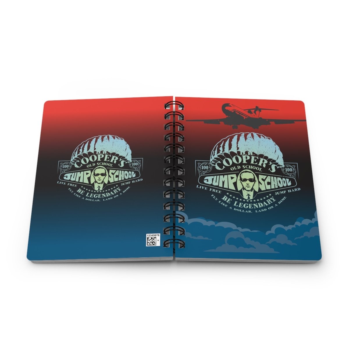 DB Cooper Jump School Spiral Bound Journal or Notebook, Live Legendary